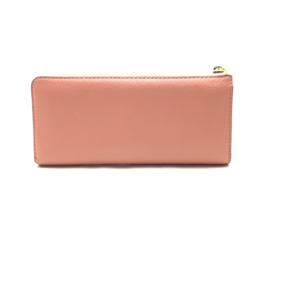 Michael Kors Women's Jet Set Wallet Peach Leather Quarter-Zip - Picture 5 of 6